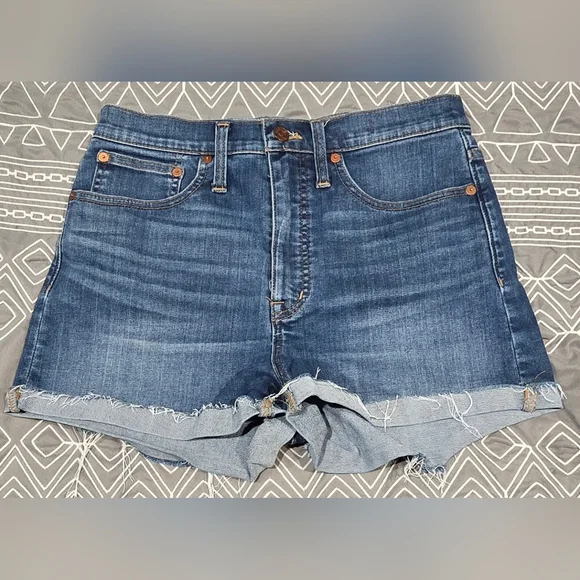 Madewell High Rise Cuffed Denim Shorts Size 27 - Picture 1 of 7